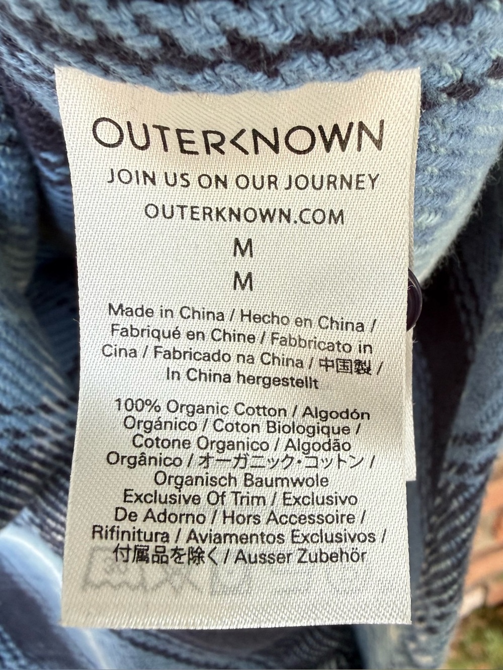 OUTERKNOWN Blanket Shirt in Blue Tonal Puget Plaid Colorway Size Medium - Picture 7 of 9